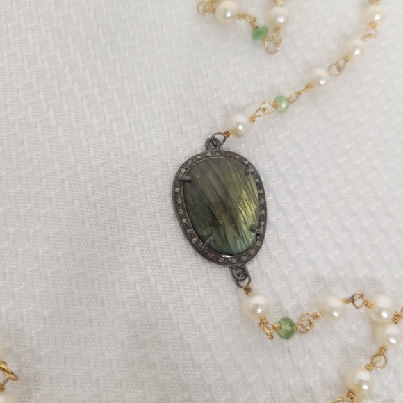 Lovely Ivory Rustic Beaded Tassel with Rhinestone, - Picture 6 of 15